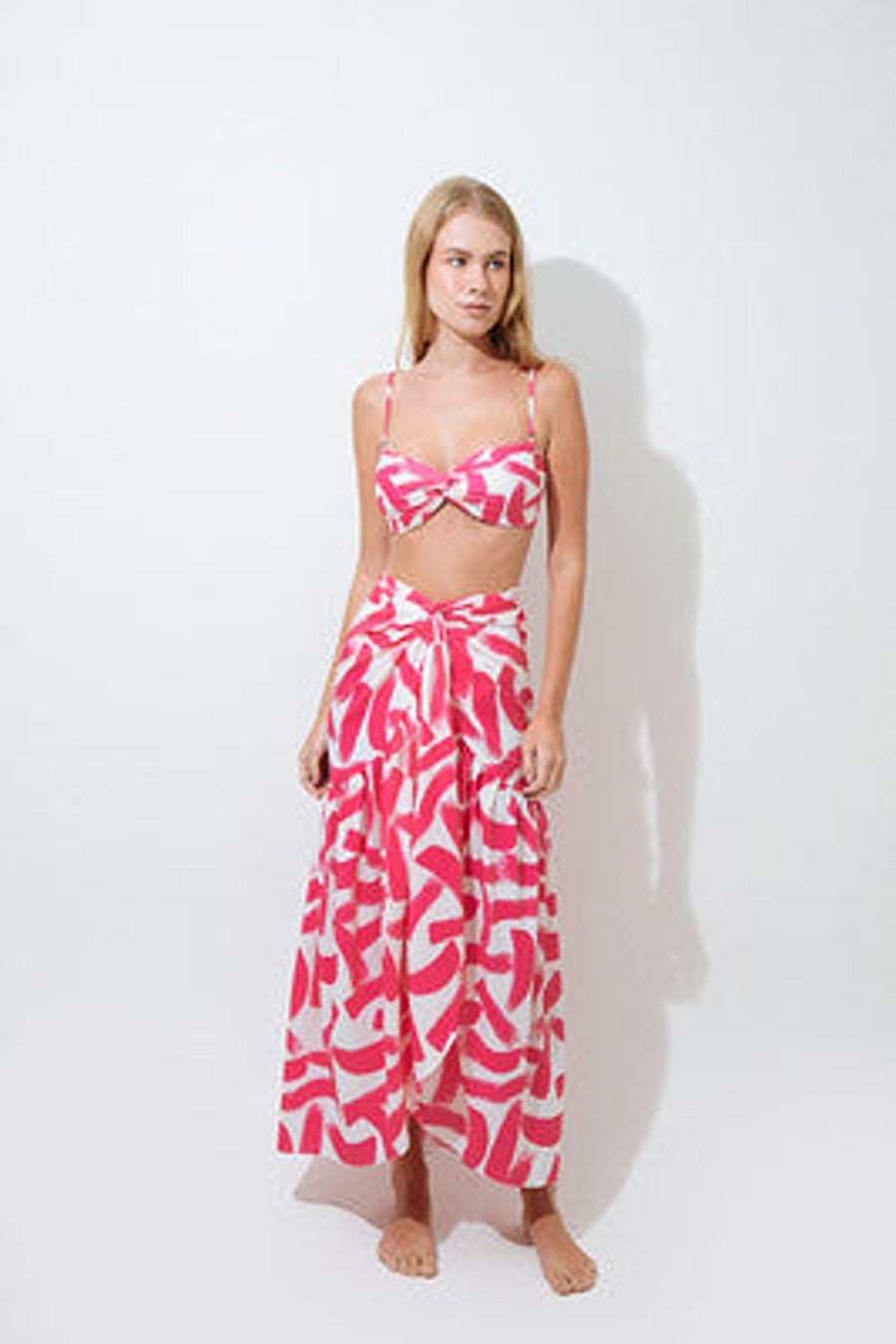 Women Mar De Lua Beachwear | Aura Hot Pink Skirt